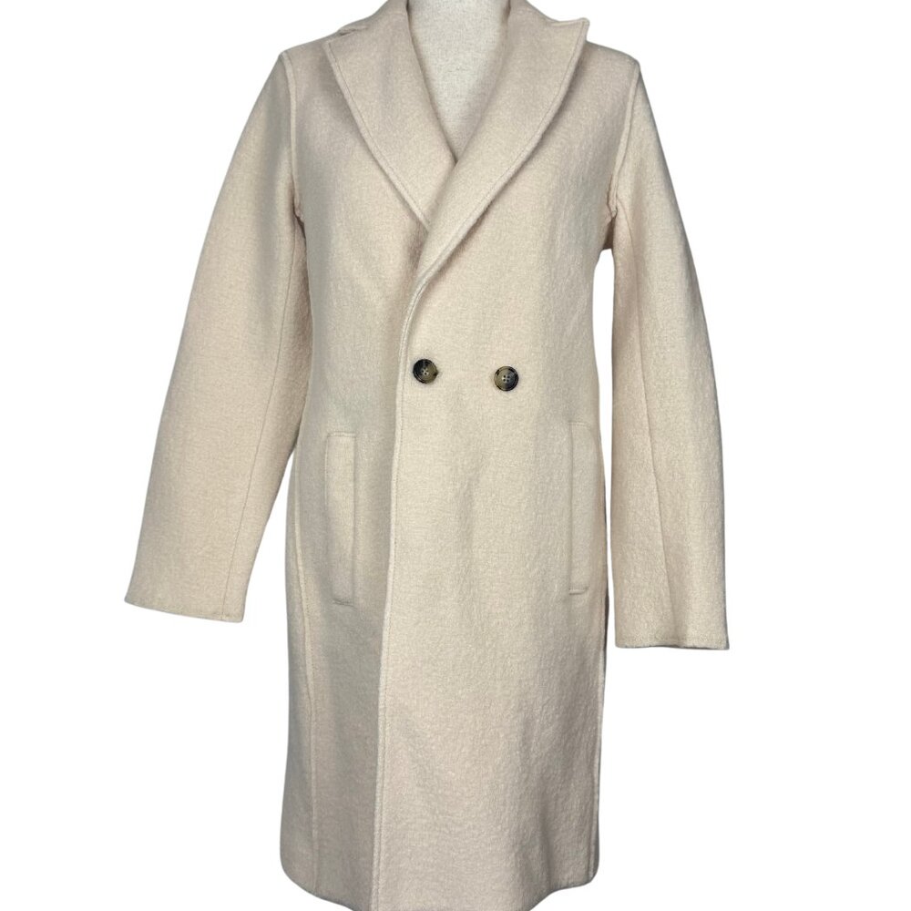 J.Crew Daphne Italian Boiled Wool Topcoat in Cream Size 2